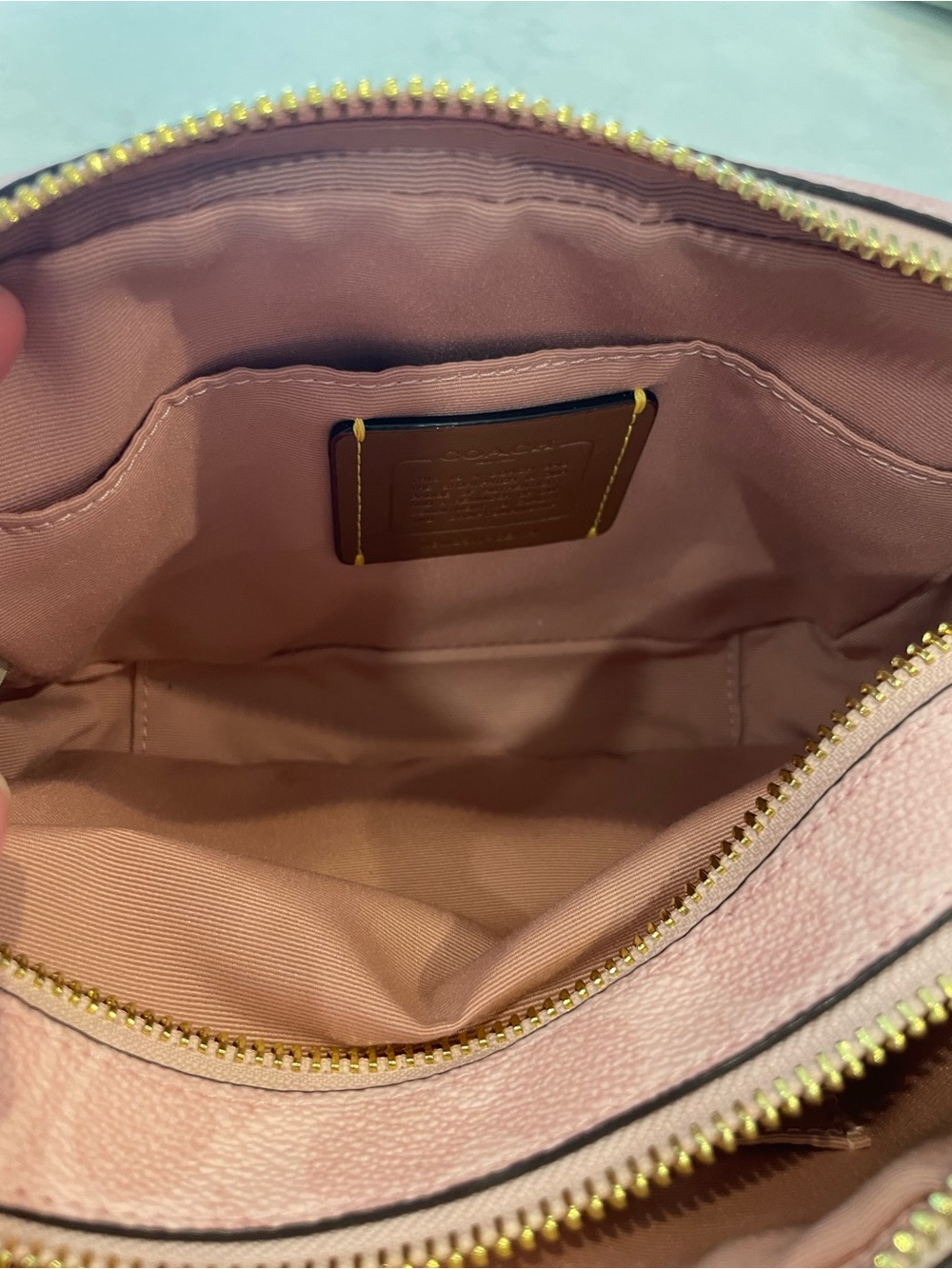 Coach Pink Signature Mini Carey Crossbody with Matching Wristlet - Picture 10 of 16